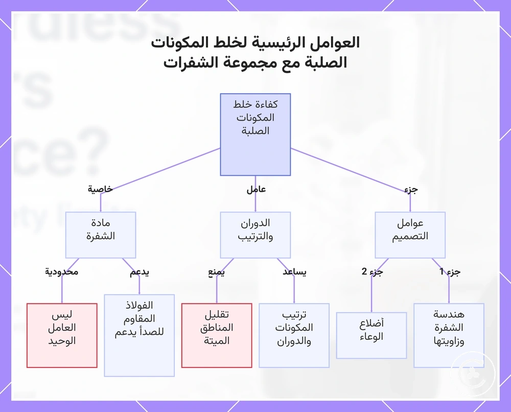 العوامل الرئيسية لخلط المكونات الصلبة مع مجموعة الشفرات