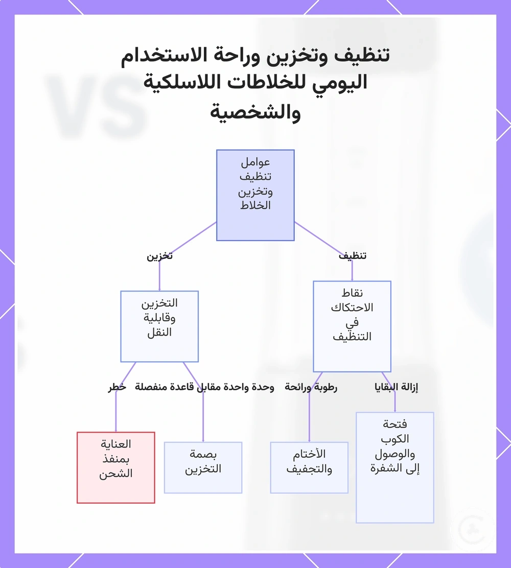 تنظيف وتخزين وراحة الاستخدام اليومي للخلاطات اللاسلكية والشخصية