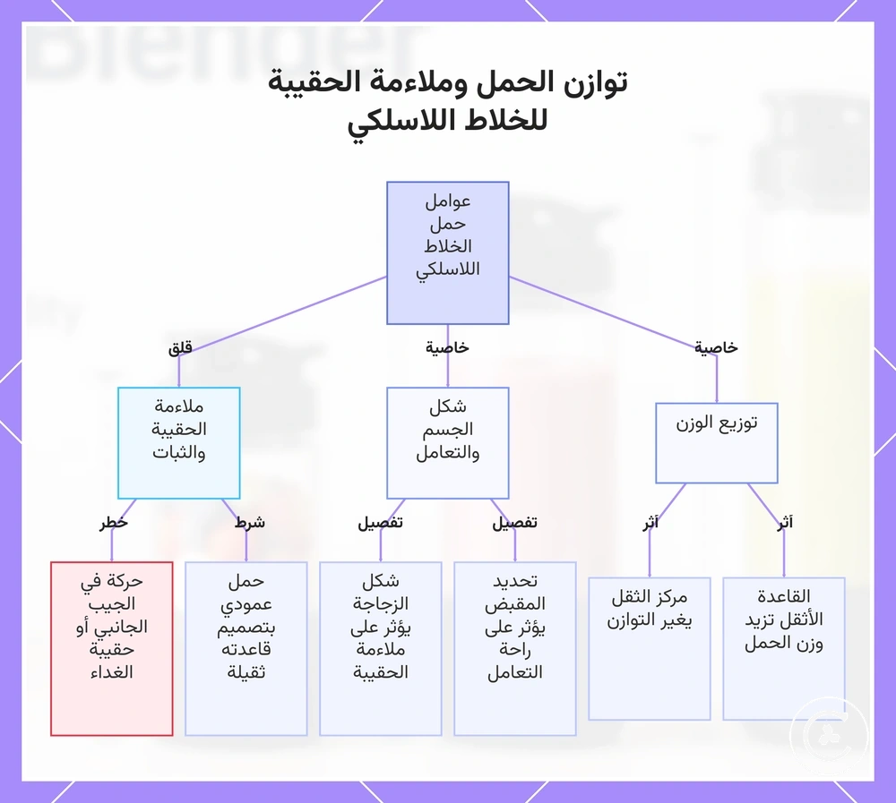 توازن الحمل وملاءمة الحقيبة للخلاط اللاسلكي