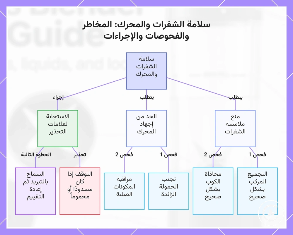 سلامة الشفرات والمحرك: المخاطر والفحوصات والإجراءات