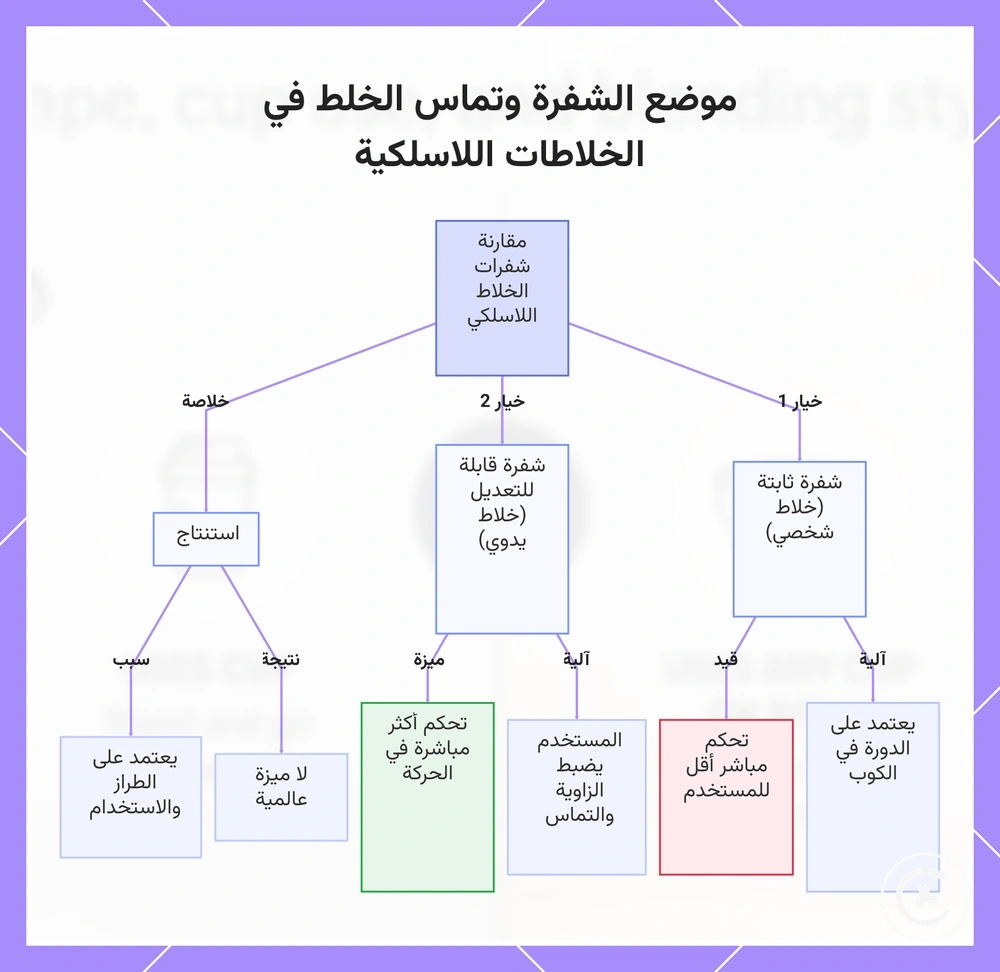 موضع الشفرة وتماس الخلط في الخلاطات اللاسلكية