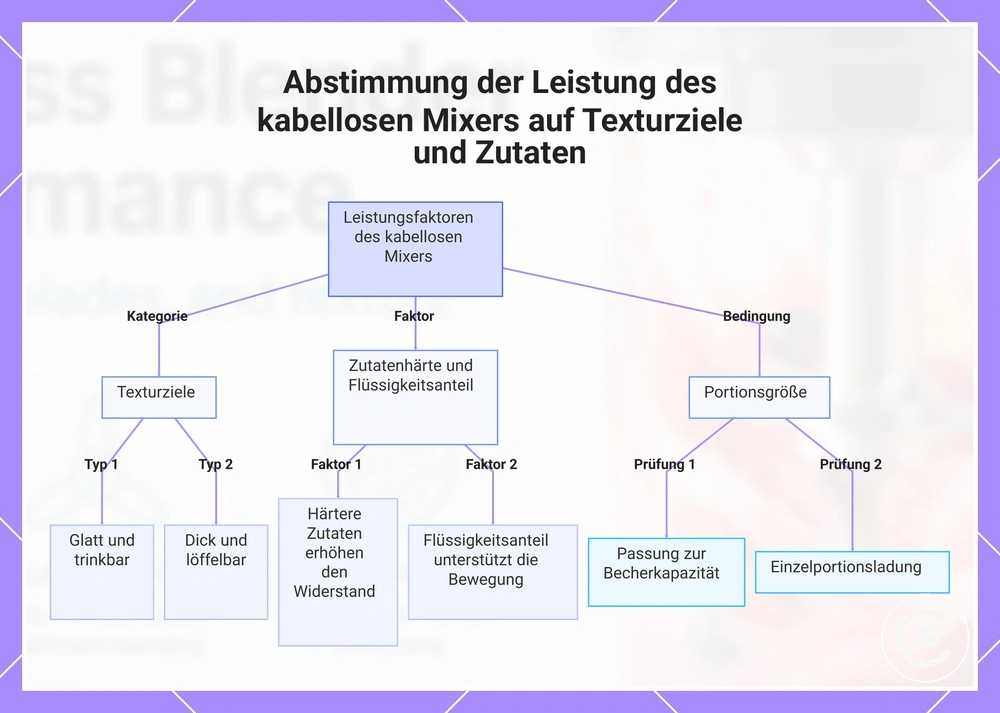 Abstimmung der Leistung des kabellosen Mixers auf Texturziele und Zutaten