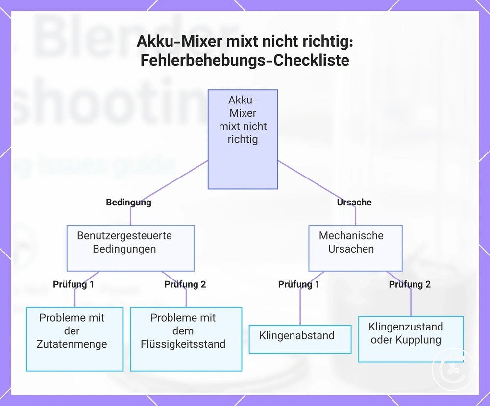 Akku-Mixer mixt nicht richtig: Fehlerbehebungs-Checkliste