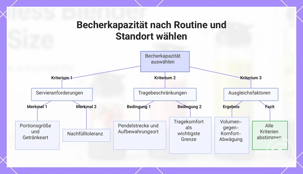 Becherkapazität nach Routine und Standort wählen