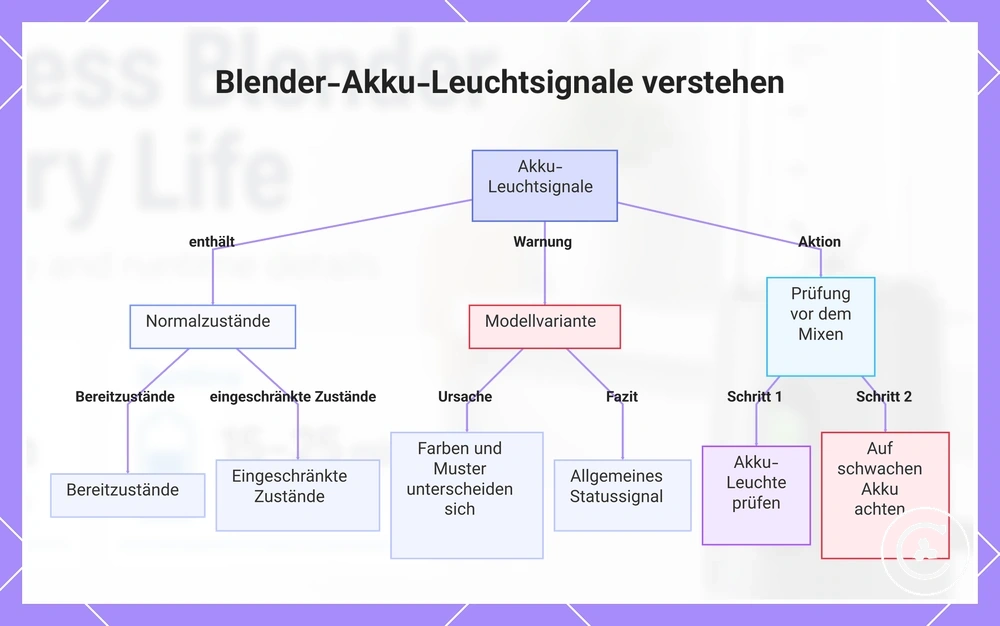 Blender-Akku-Leuchtsignale verstehen