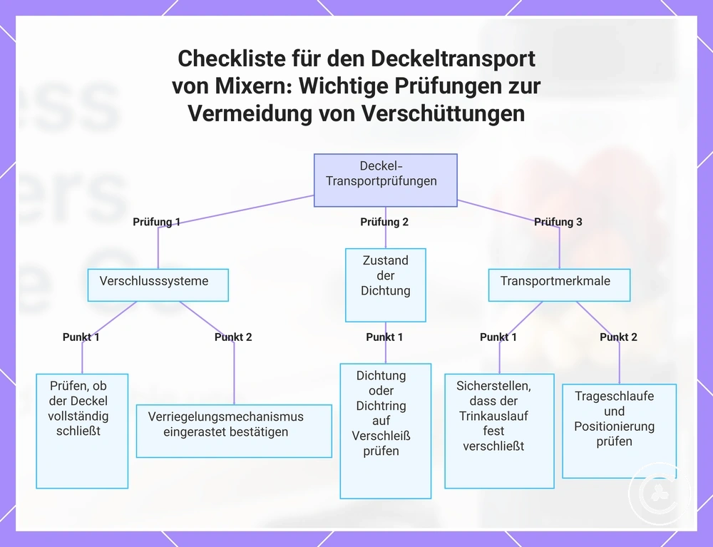 Checkliste für den Deckeltransport von Mixern: Wichtige Prüfungen zur Vermeidung von Verschüttungen