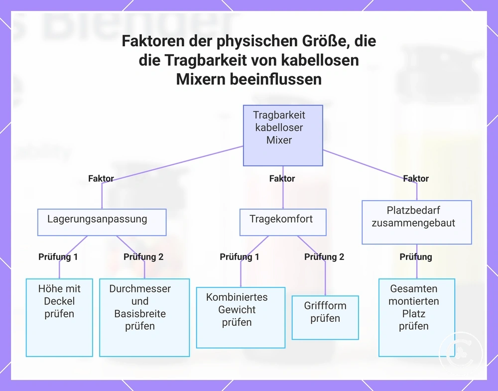 Faktoren der physischen Größe, die die Tragbarkeit von kabellosen Mixern beeinflussen