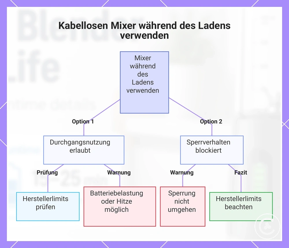 Kabellosen Mixer während des Ladens verwenden