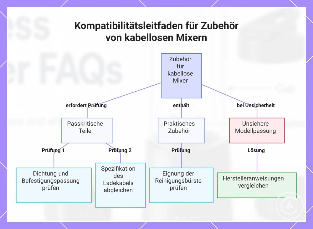 Kompatibilitätsleitfaden für Zubehör von kabellosen Mixern