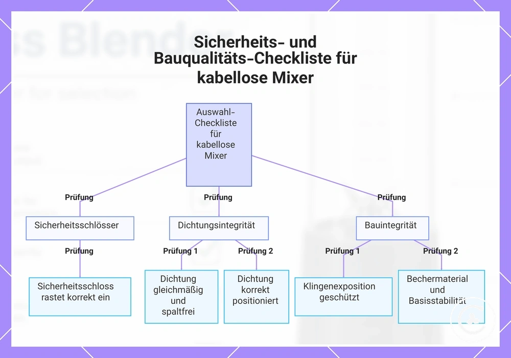 Sicherheits- und Bauqualitäts-Checkliste für kabellose Mixer