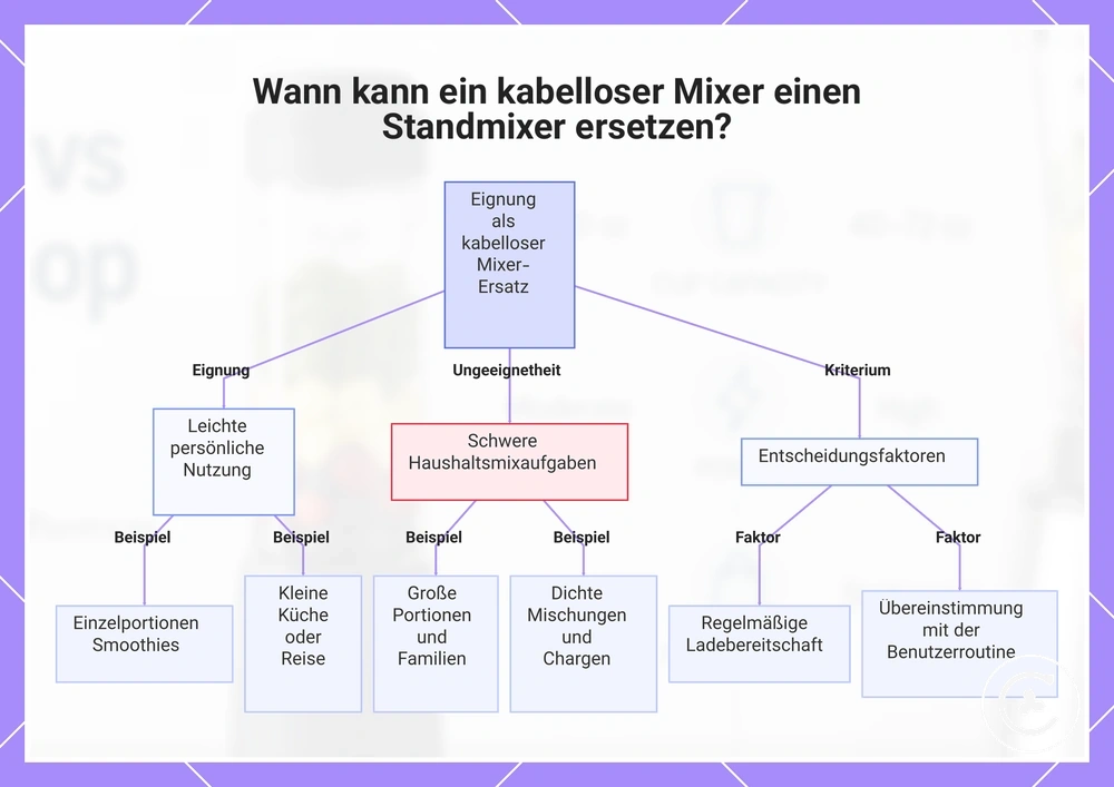 Wann kann ein kabelloser Mixer einen Standmixer ersetzen?
