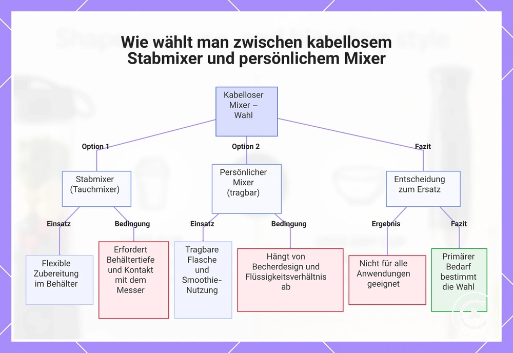 Wie wählt man zwischen kabellosem Stabmixer und persönlichem Mixer