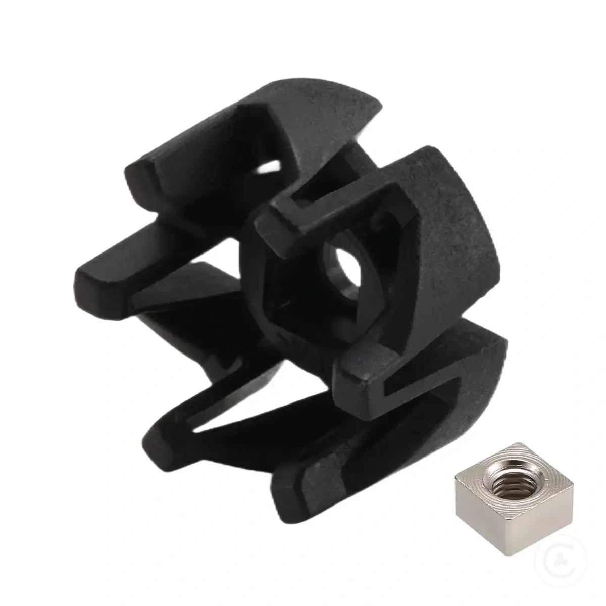 Plastic blender replacement part with shaft and blade foot design