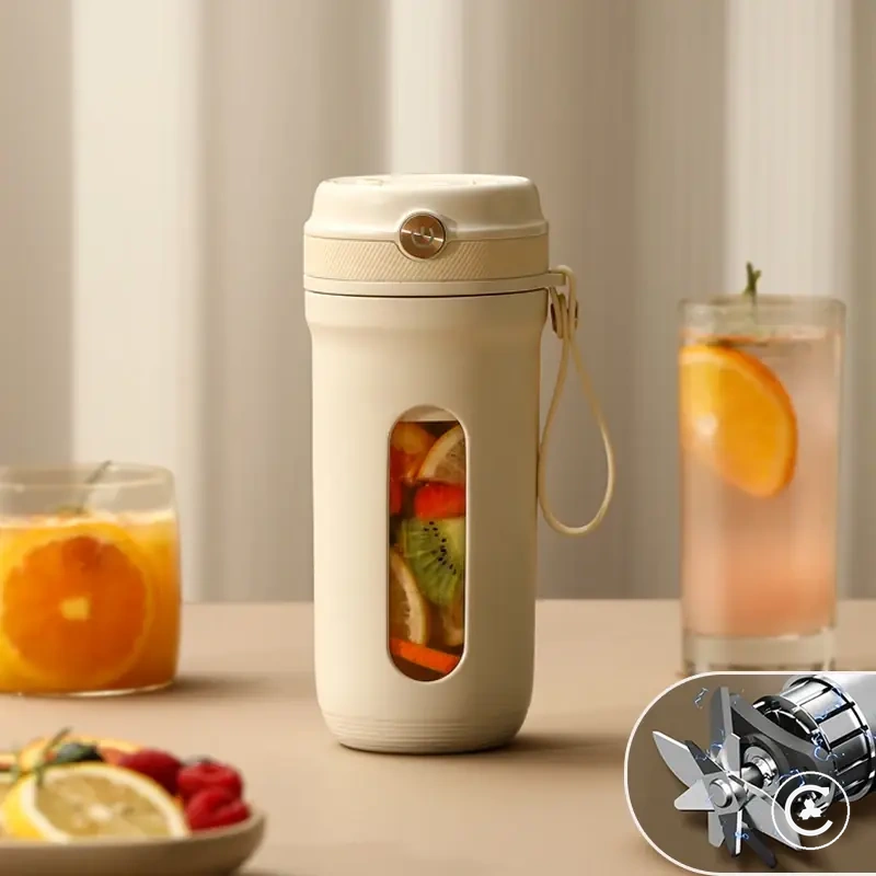 Portable blender with 10 stainless blades and rechargeable juice mixing design