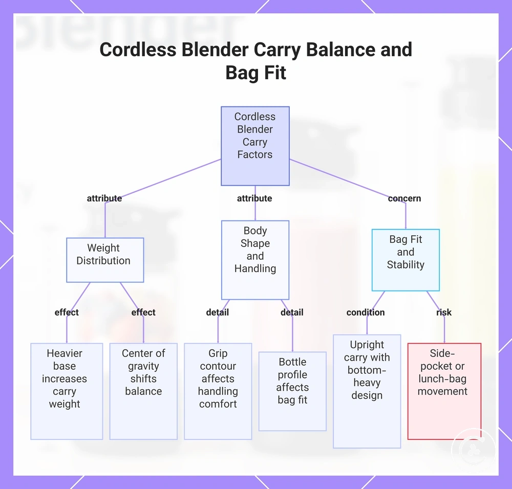 Cordless Blender Carry Balance and Bag Fit