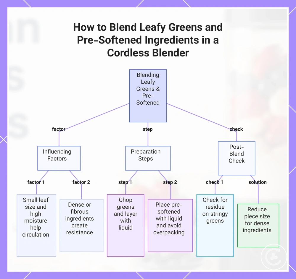 How to Blend Leafy Greens and Pre-Softened Ingredients in a Cordless Blender