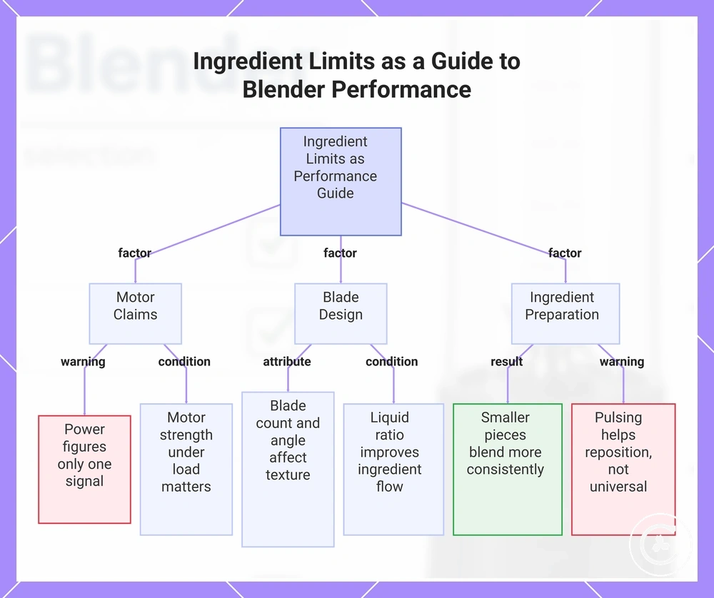 Ingredient Limits as a Guide to Blender Performance