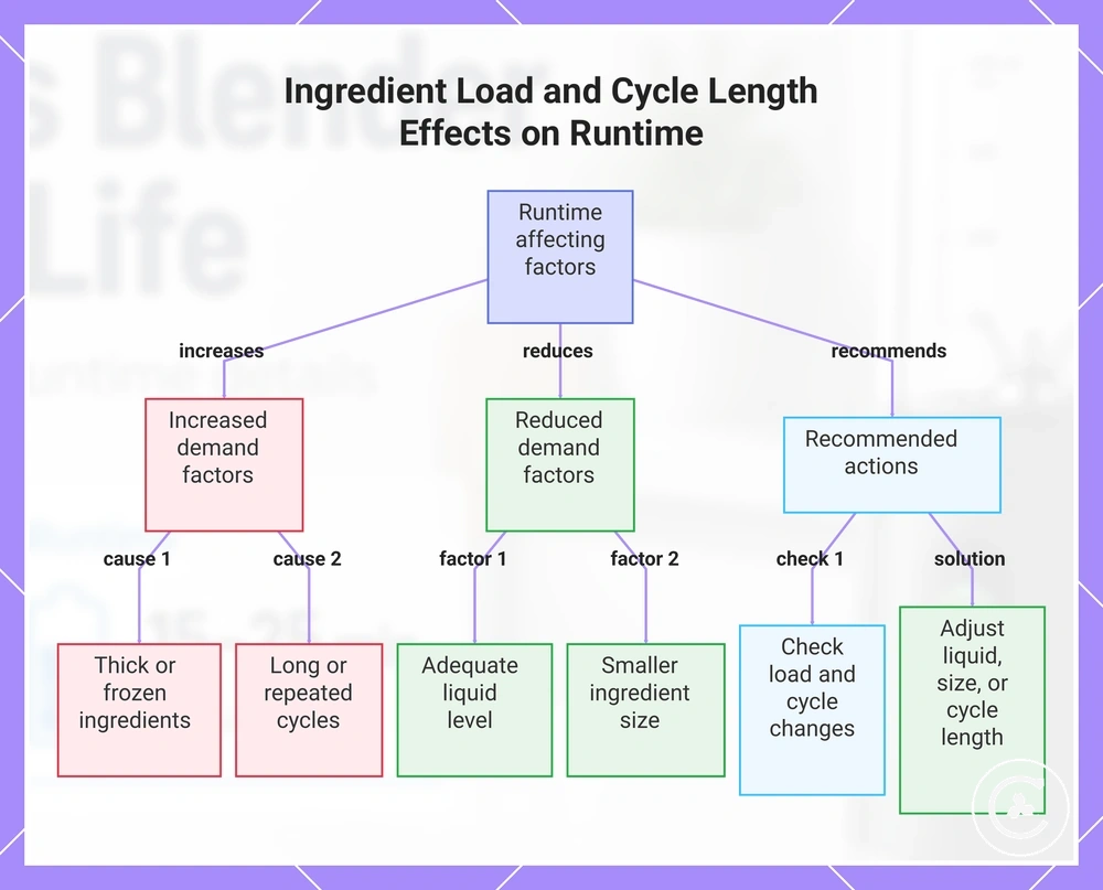 Ingredient Load and Cycle Length Effects on Runtime