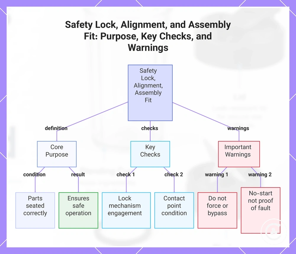 Safety Lock, Alignment, and Assembly Fit: Purpose, Key Checks, and Warnings