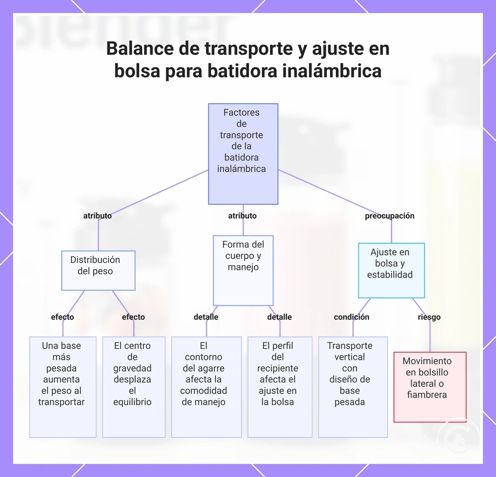 Balance de transporte y ajuste en bolsa para batidora inalámbrica