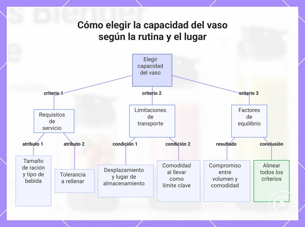 Cómo elegir la capacidad del vaso según la rutina y el lugar