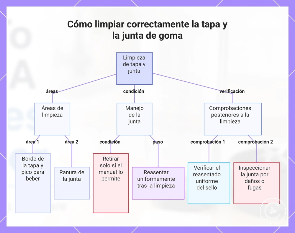 Cómo limpiar correctamente la tapa y la junta de goma