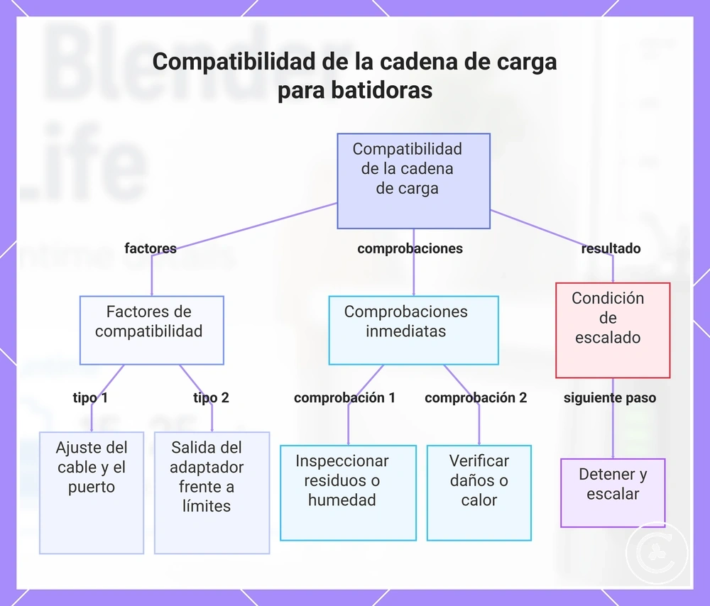 Compatibilidad de la cadena de carga para batidoras