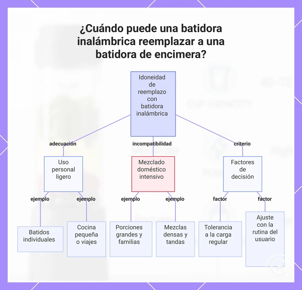 ¿Cuándo puede una batidora inalámbrica reemplazar a una batidora de encimera?