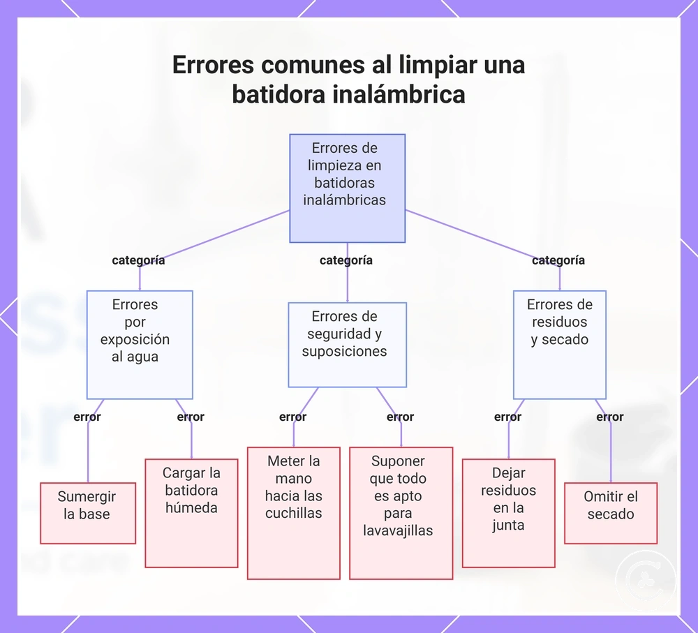 Errores comunes al limpiar una batidora inalámbrica
