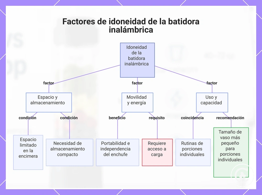 Factores de idoneidad de la batidora inalámbrica