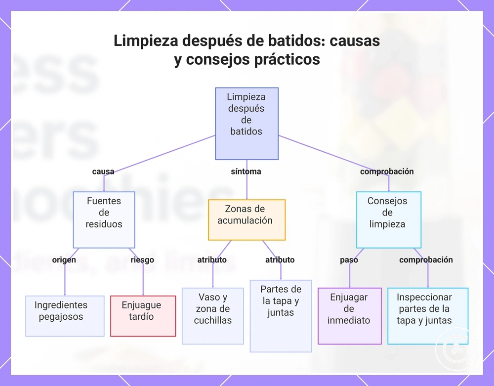 Limpieza después de batidos: causas y consejos prácticos