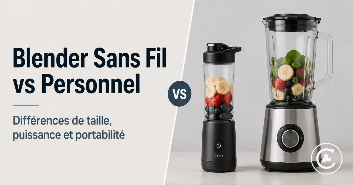 Blender sans fil et blender personnel comparés selon la taille, la puissance et la portabilité
