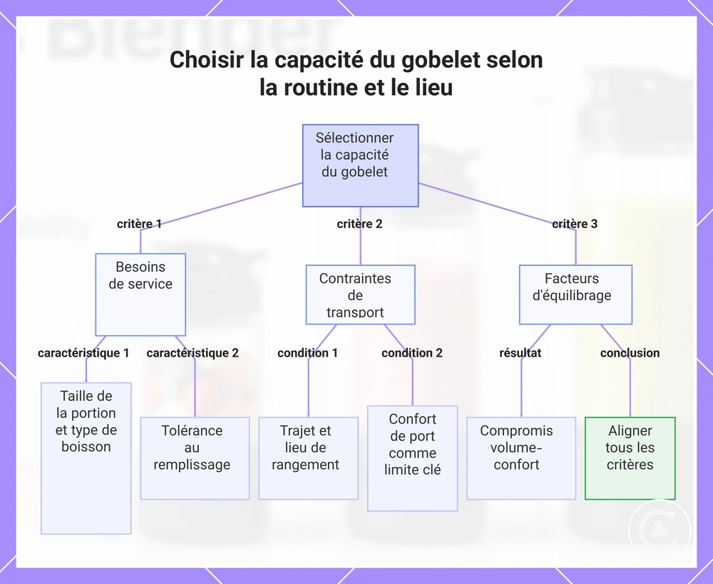 Choisir la capacité du gobelet selon la routine et le lieu