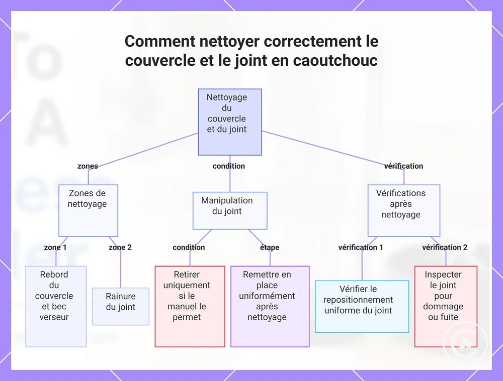 Comment nettoyer correctement le couvercle et le joint en caoutchouc