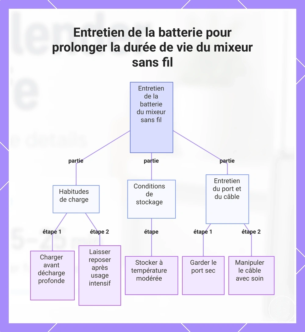 Entretien de la batterie pour prolonger la durée de vie du mixeur sans fil