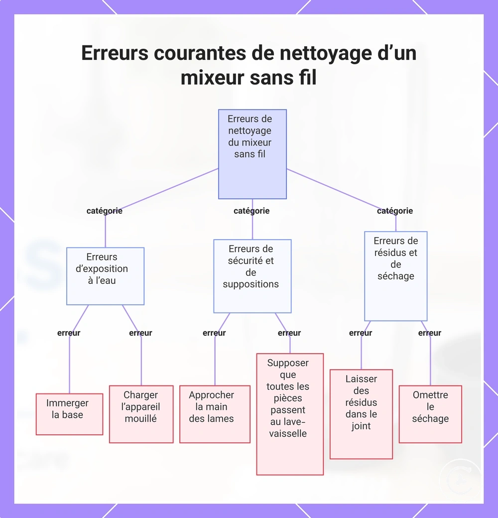 Erreurs courantes de nettoyage d’un mixeur sans fil