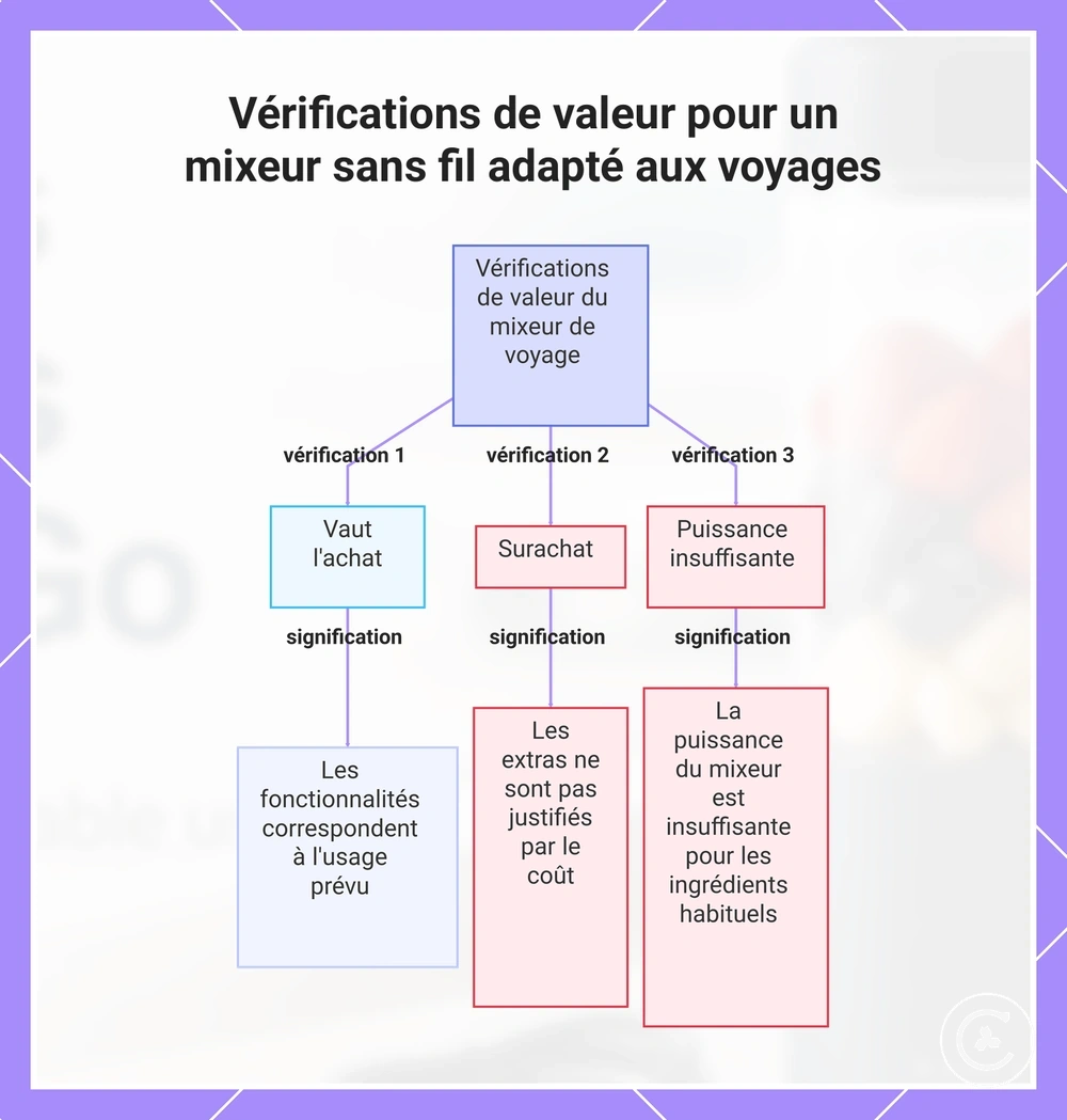 Vérifications de valeur pour un mixeur sans fil adapté aux voyages