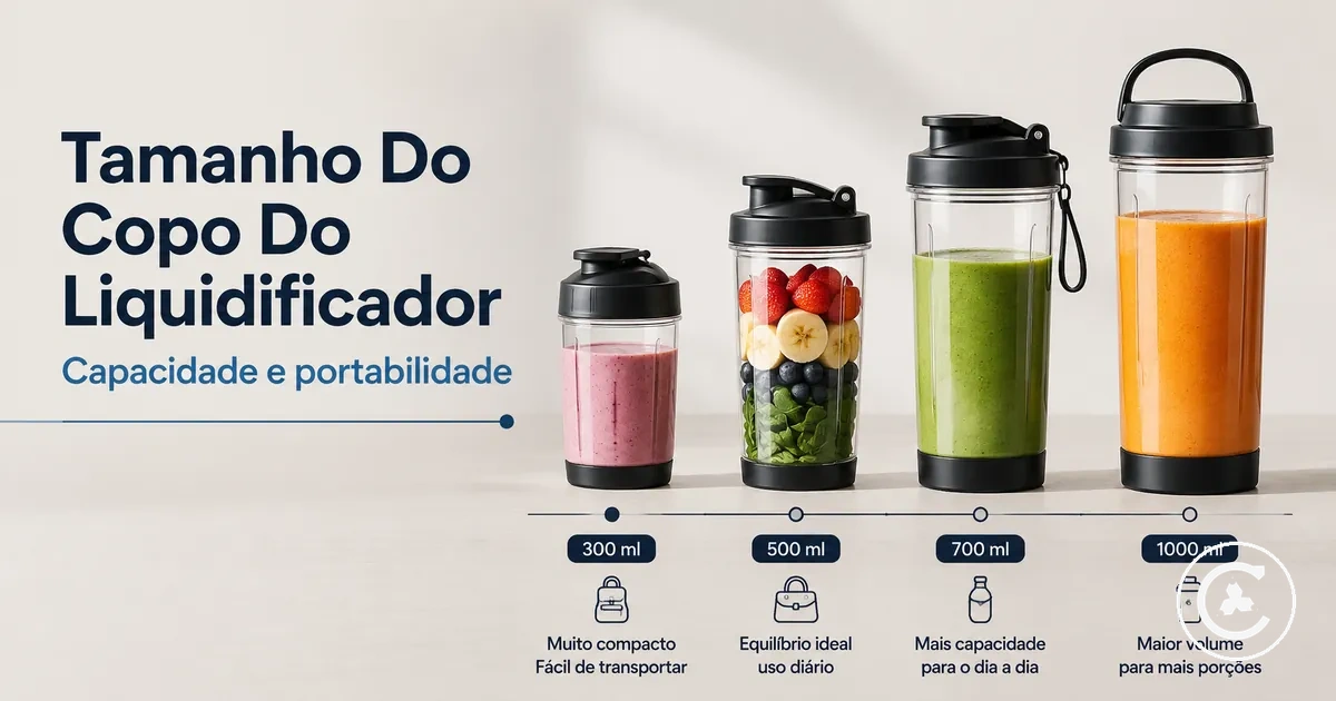 Copos de diferentes tamanhos para liquidificadores sem fio com tampas e formatos portáteis