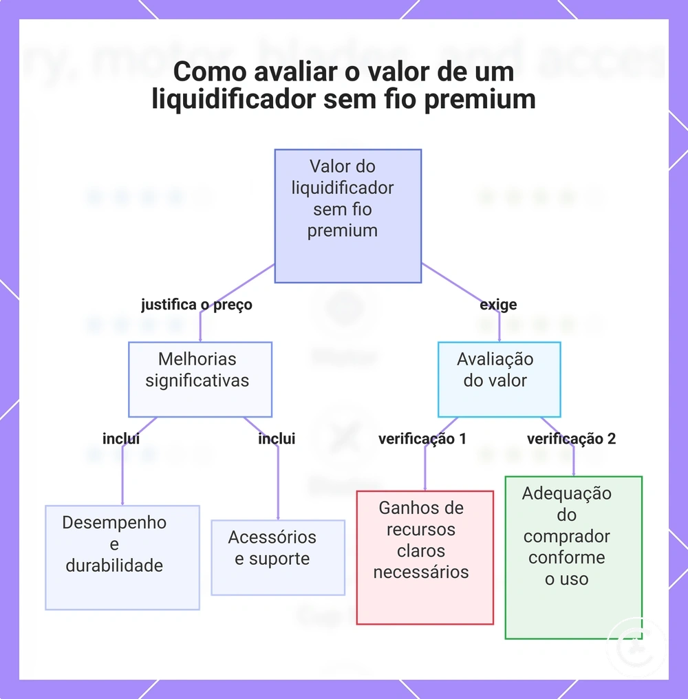 Como avaliar o valor de um liquidificador sem fio premium