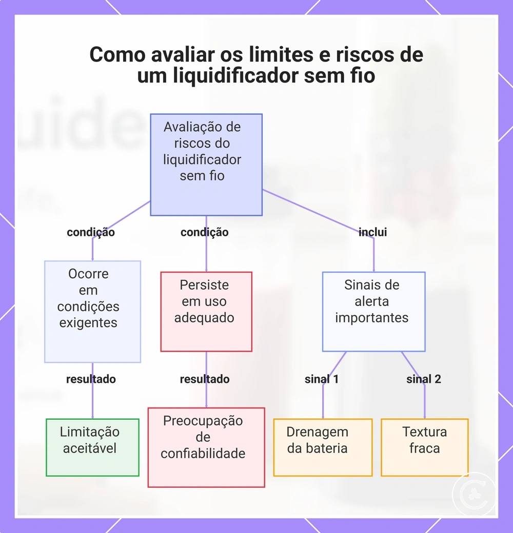Como avaliar os limites e riscos de um liquidificador sem fio