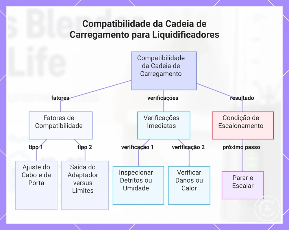 Compatibilidade da Cadeia de Carregamento para Liquidificadores