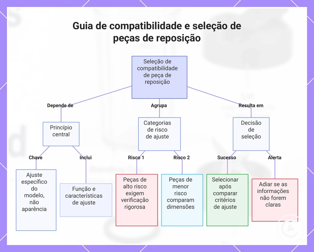 Guia de compatibilidade e seleção de peças de reposição