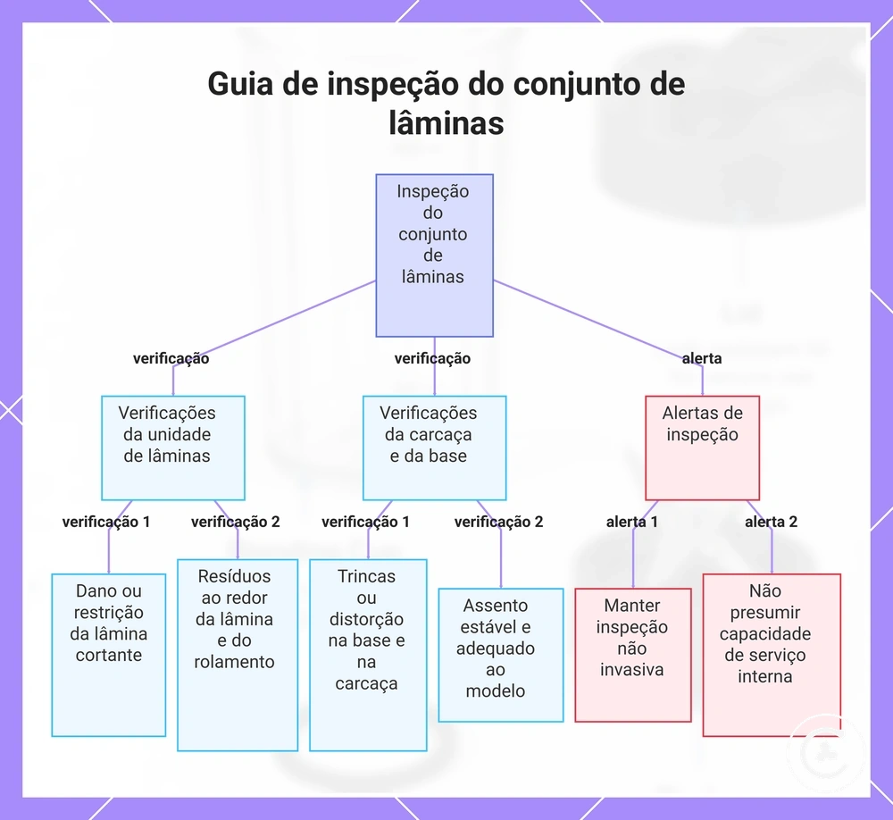 Guia de inspeção do conjunto de lâminas