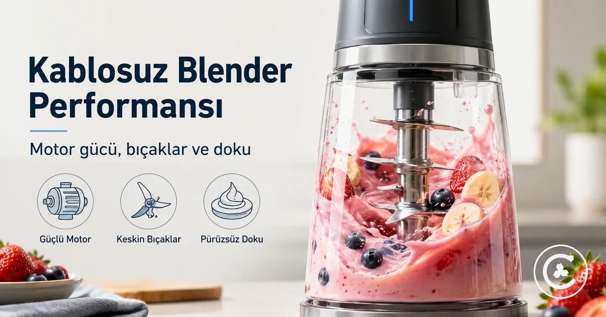 Meyve ve sıvıyı pürüzsüz dokuya dönüştüren kablosuz blender bıçak sistemi