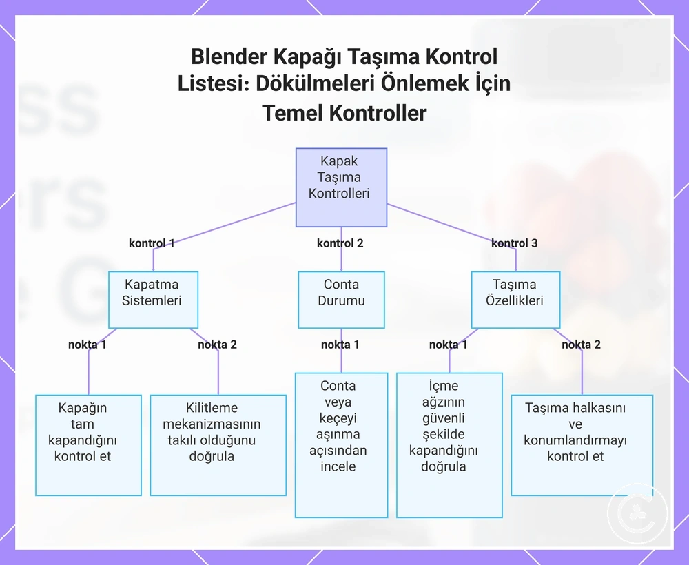 Blender Kapağı Taşıma Kontrol Listesi: Dökülmeleri Önlemek İçin Temel Kontroller