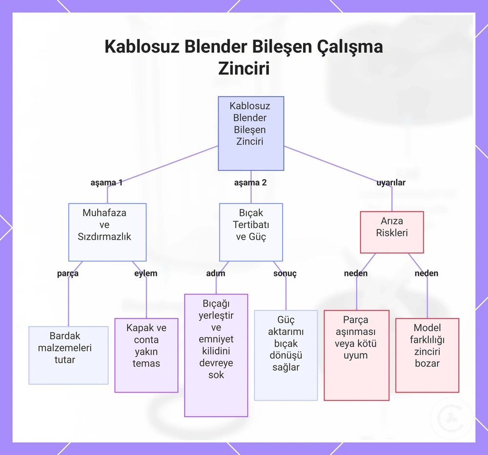 Kablosuz Blender Bileşen Çalışma Zinciri