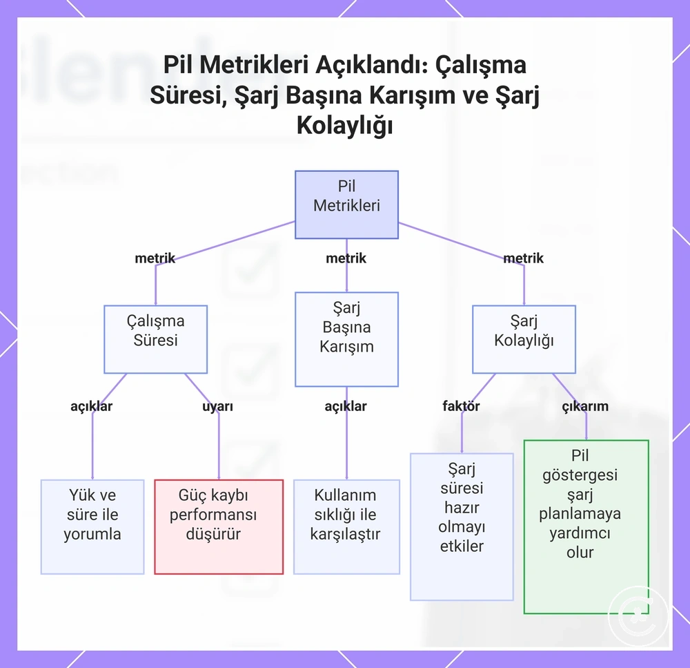 Pil Metrikleri Açıklandı: Çalışma Süresi, Şarj Başına Karışım ve Şarj Kolaylığı