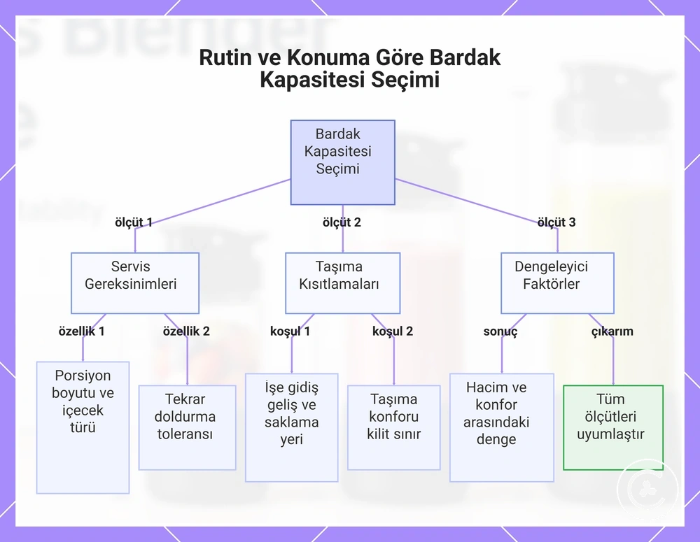Rutin ve Konuma Göre Bardak Kapasitesi Seçimi