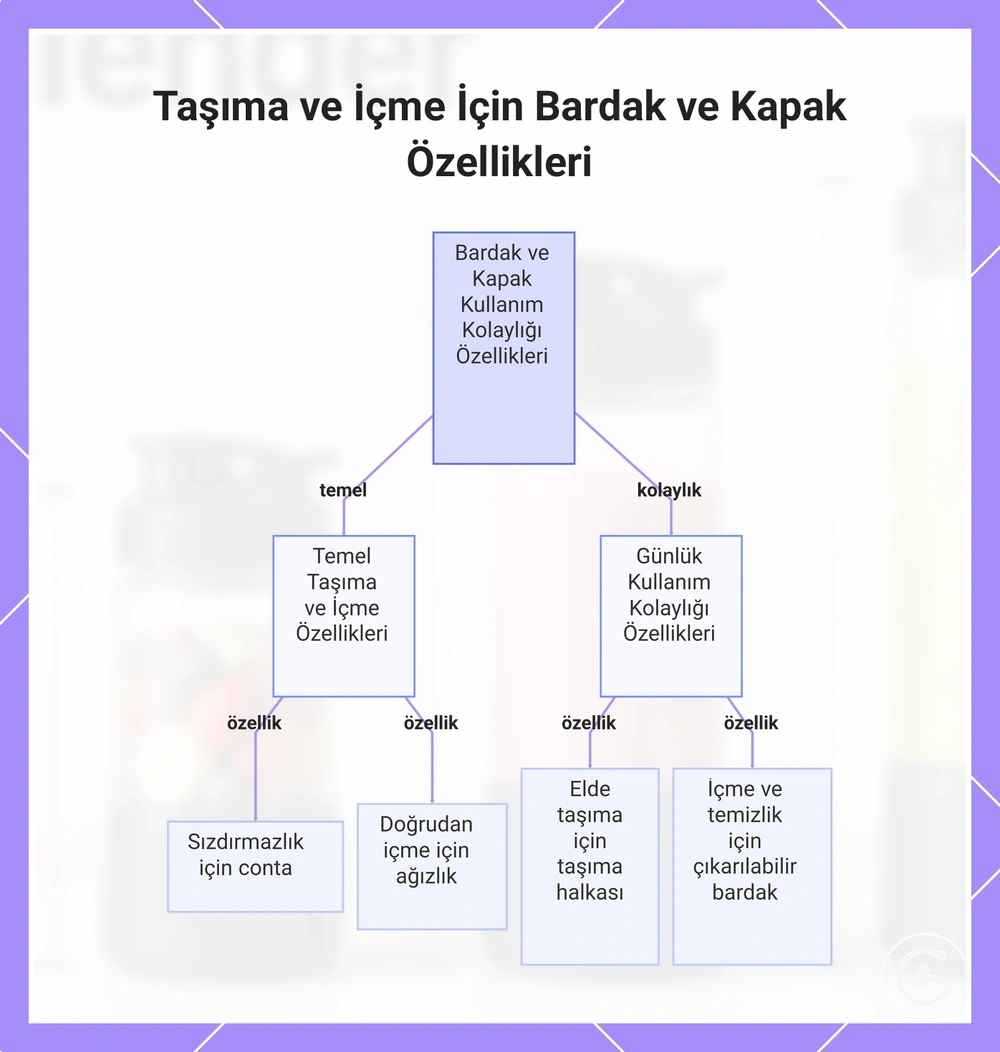 Taşıma ve İçme İçin Bardak ve Kapak Özellikleri